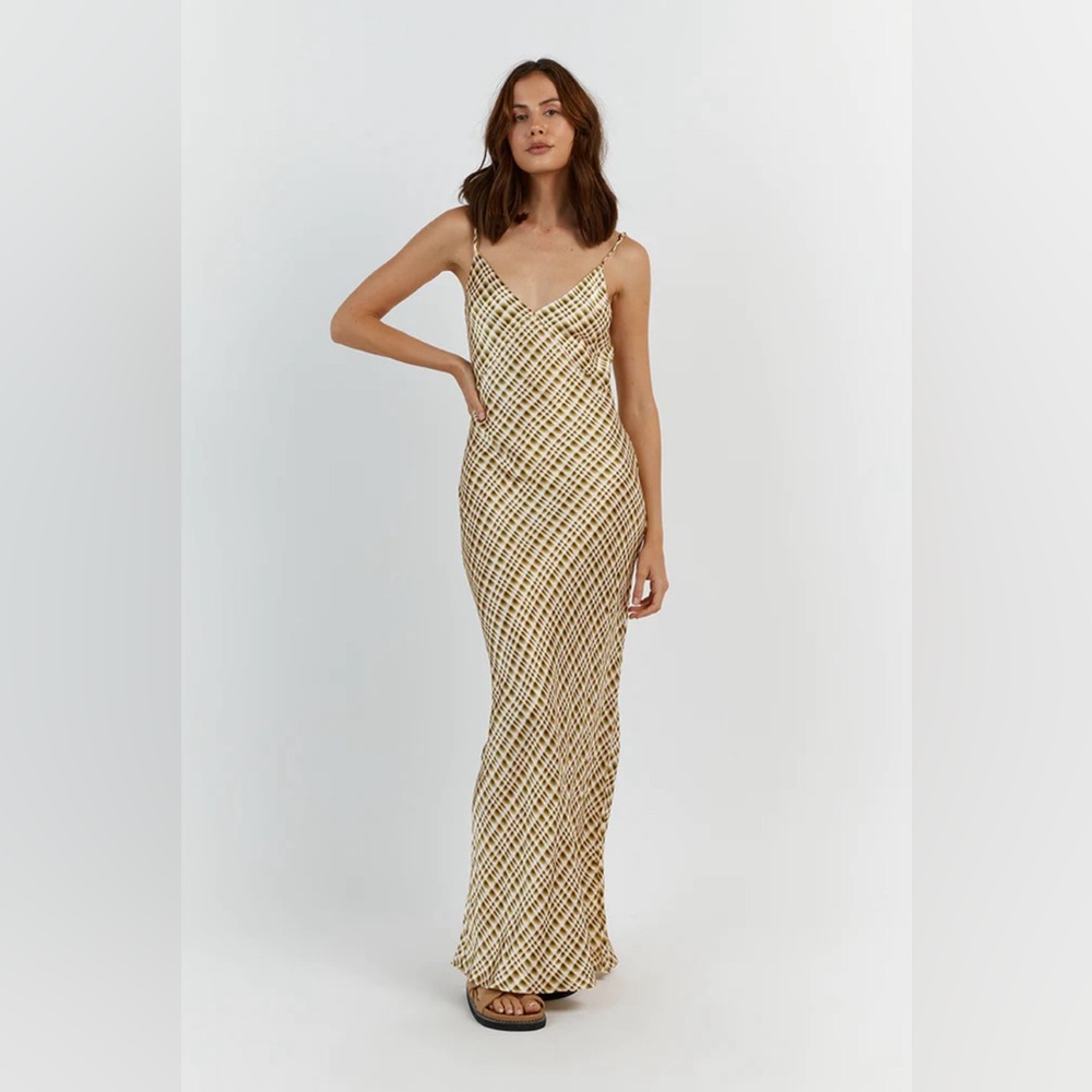 NWT Dissh Dilan Satin Midi Slip Dress in Green | US 2 AU 6 EU 34 | Sold Out